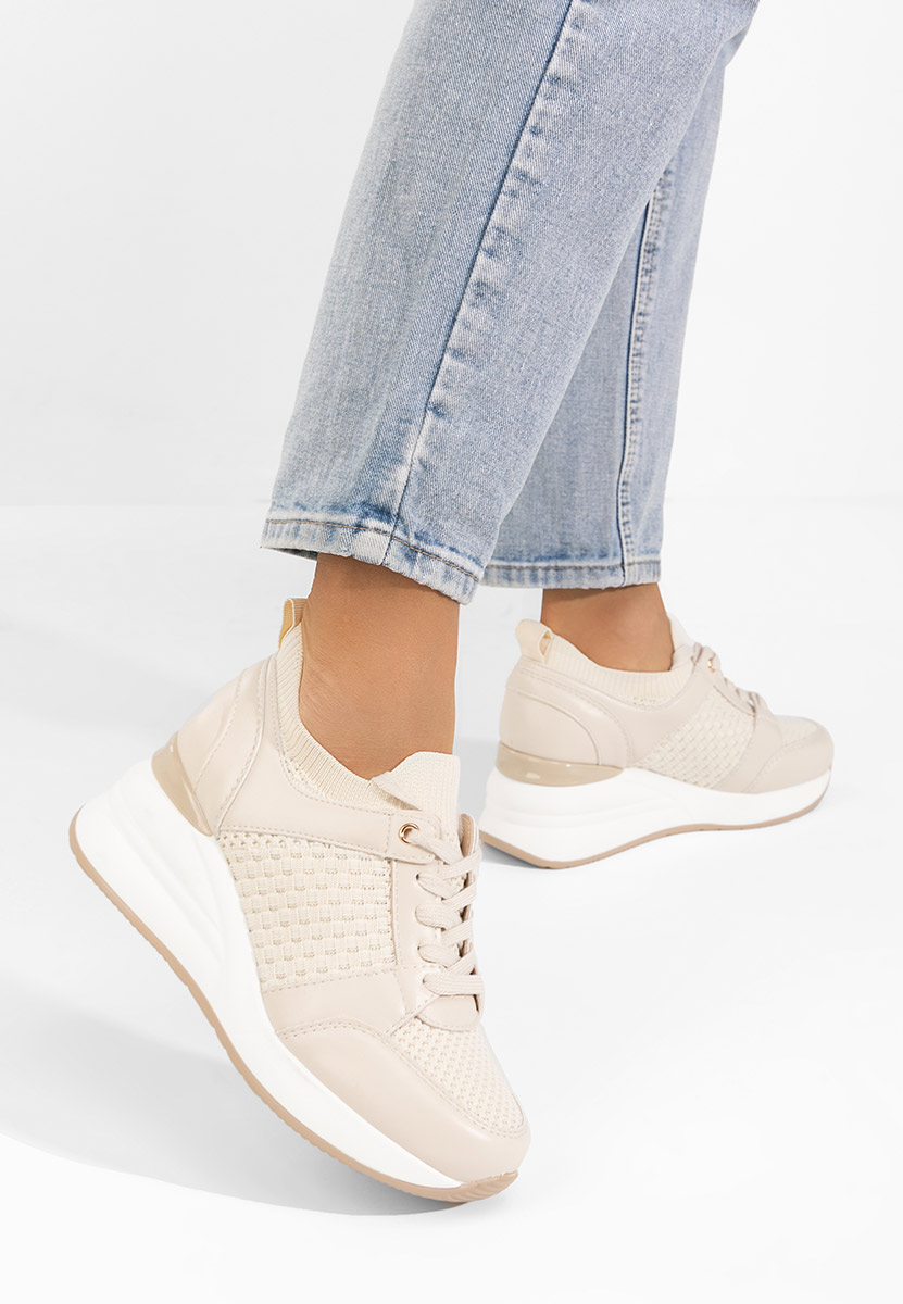 Sneakers cu platforma Ellsa bej