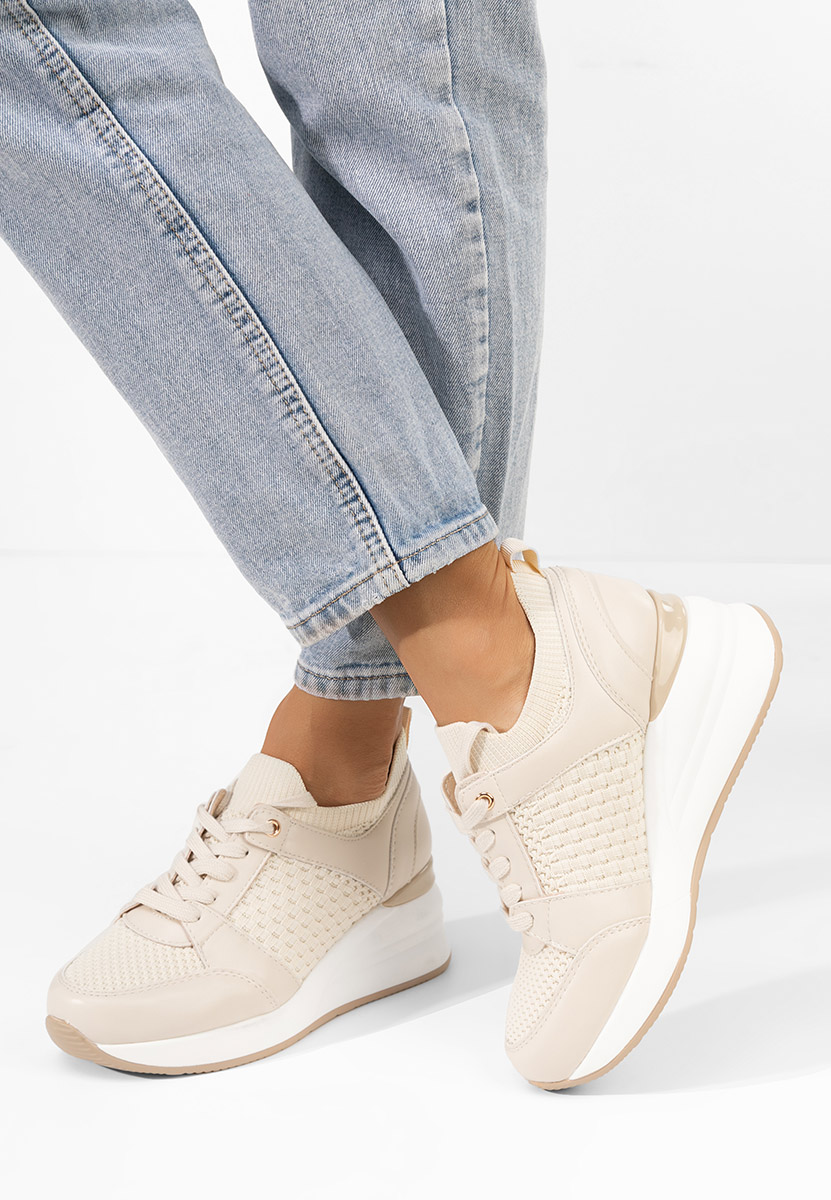 Sneakers cu platforma Ellsa bej