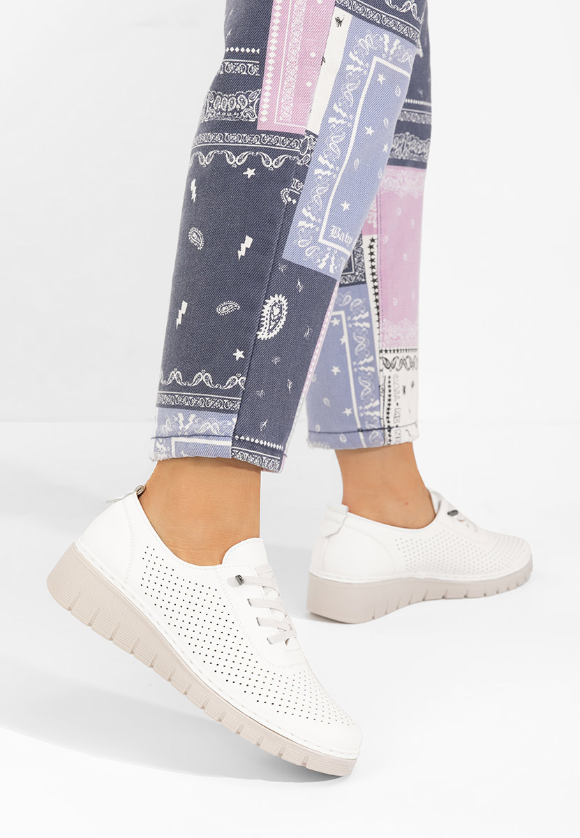 Pantofi casual dama Heldma albi
