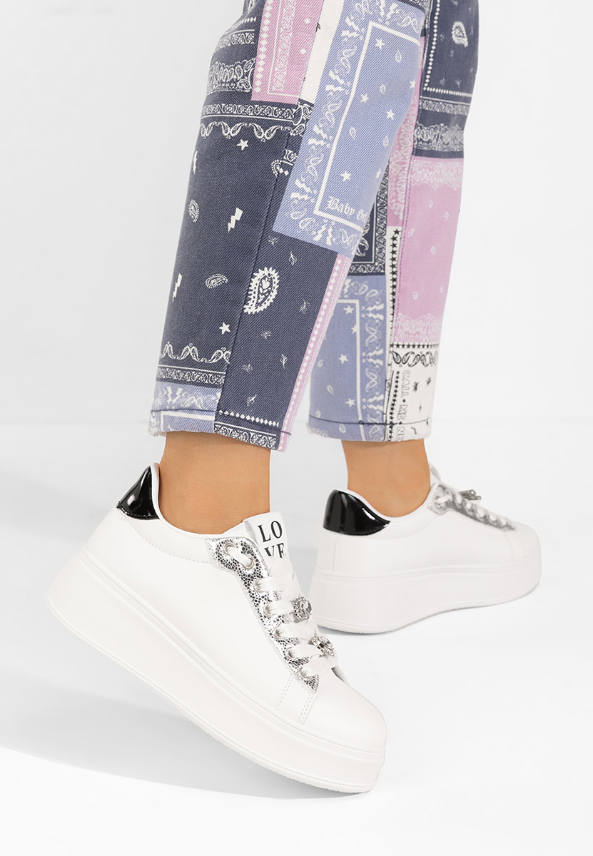 Sneakers cu platformă Xyara albi