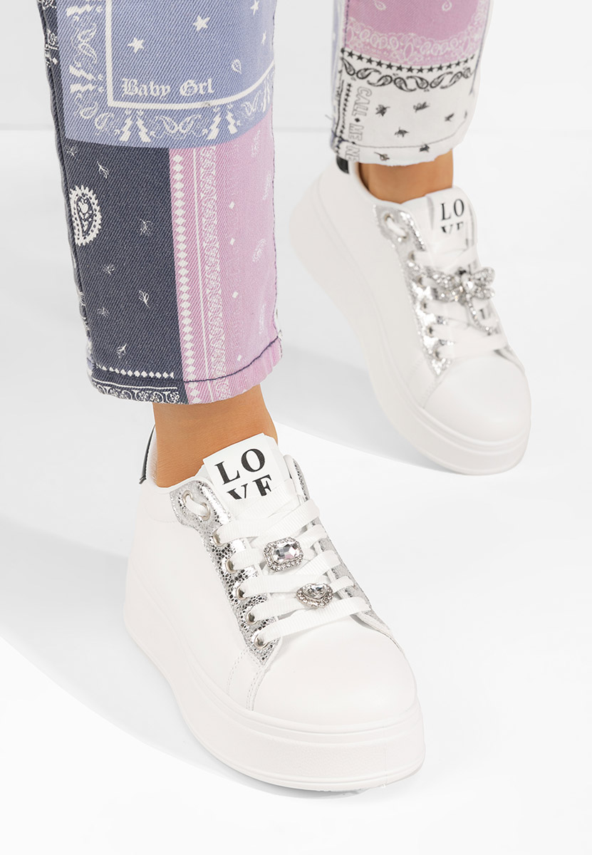 Sneakers cu platformă Xyara albi
