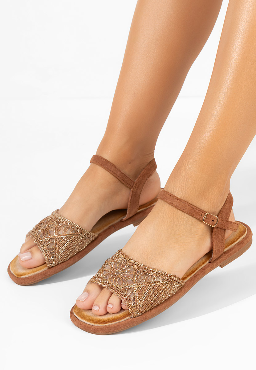 Sandale fara toc Welisa camel