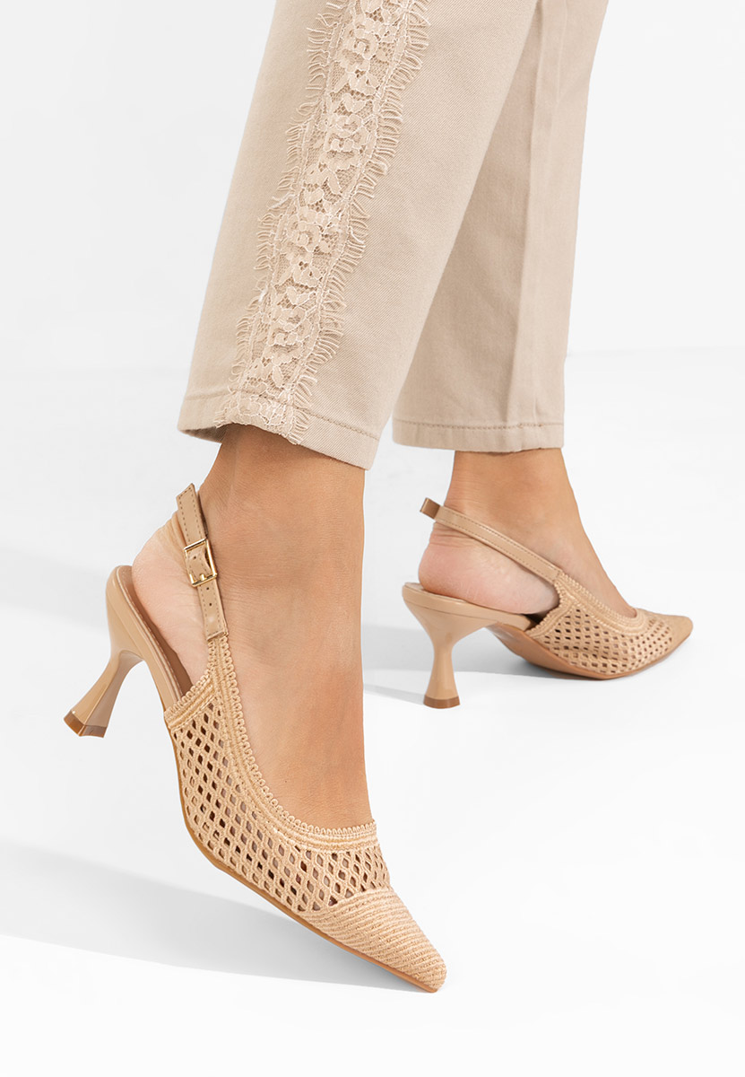 Pantofi slingback Deevina kaki