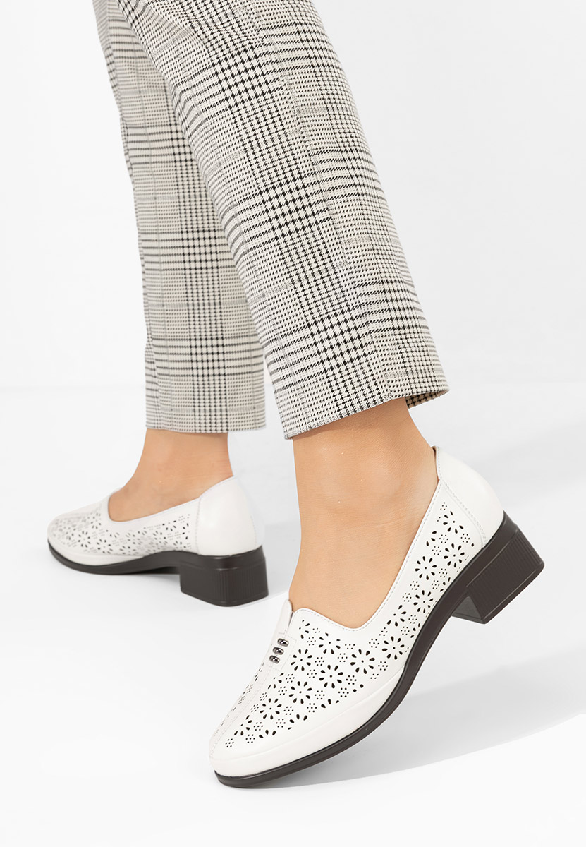 Pantofi casual damă Getia albi
