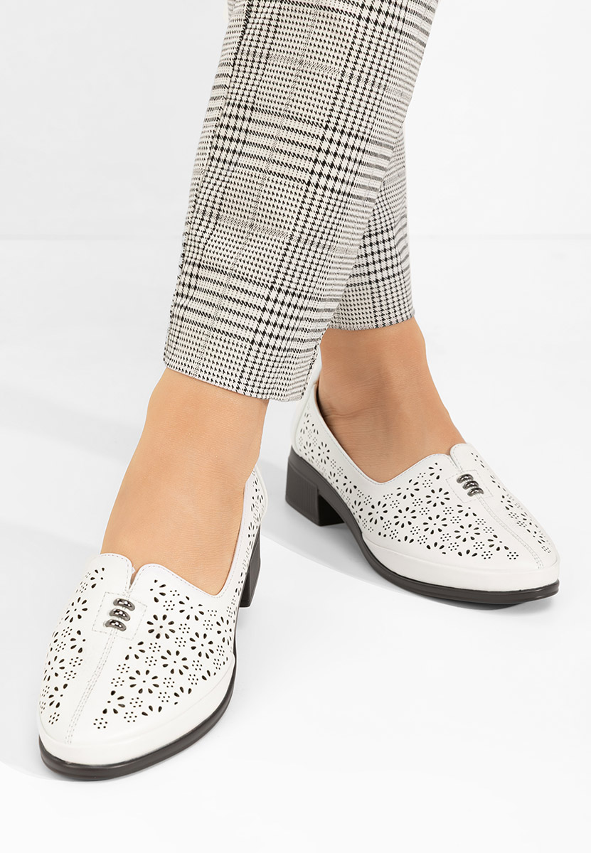 Pantofi casual damă Getia albi