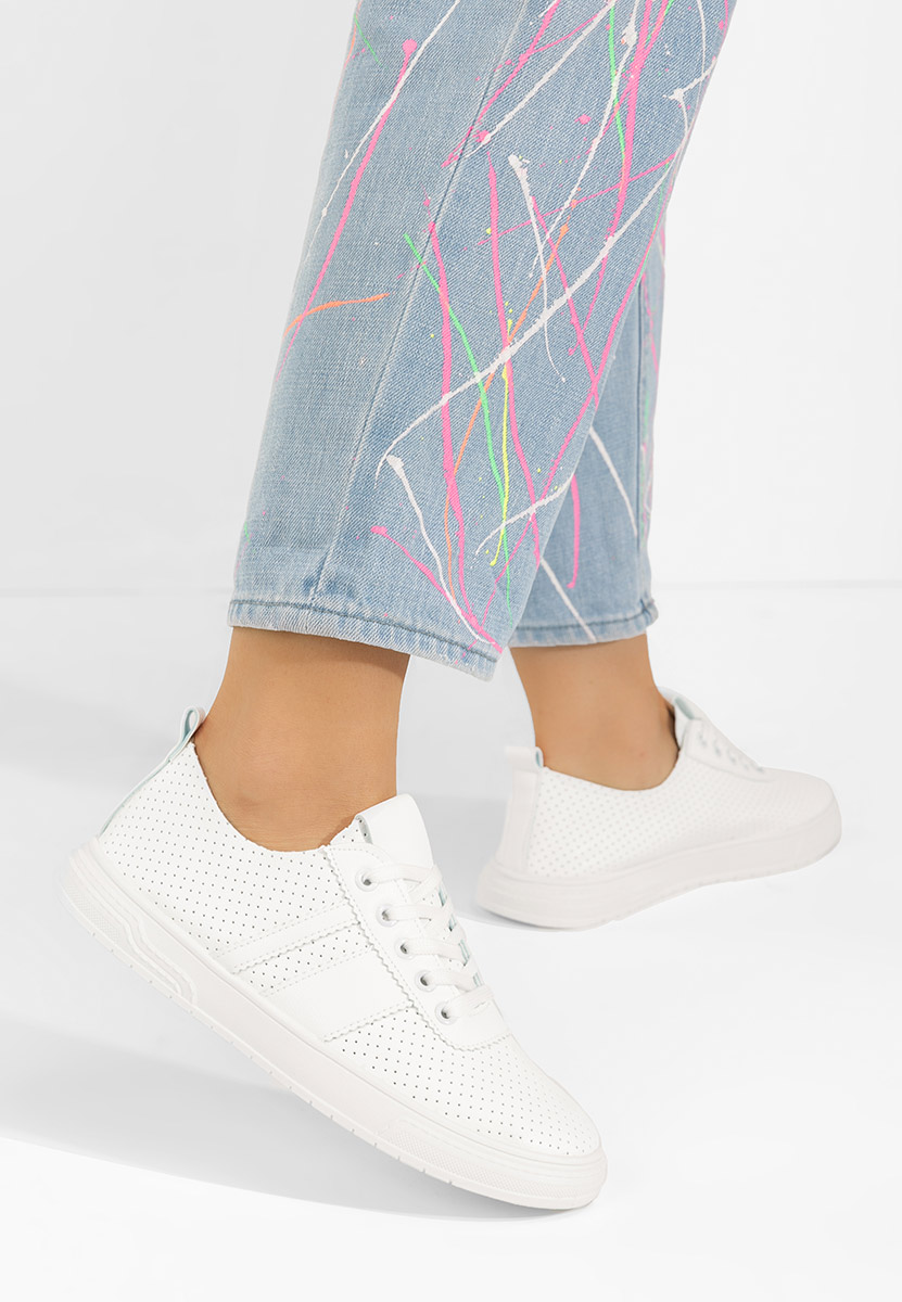 Pantofi casual dama Heayli albi