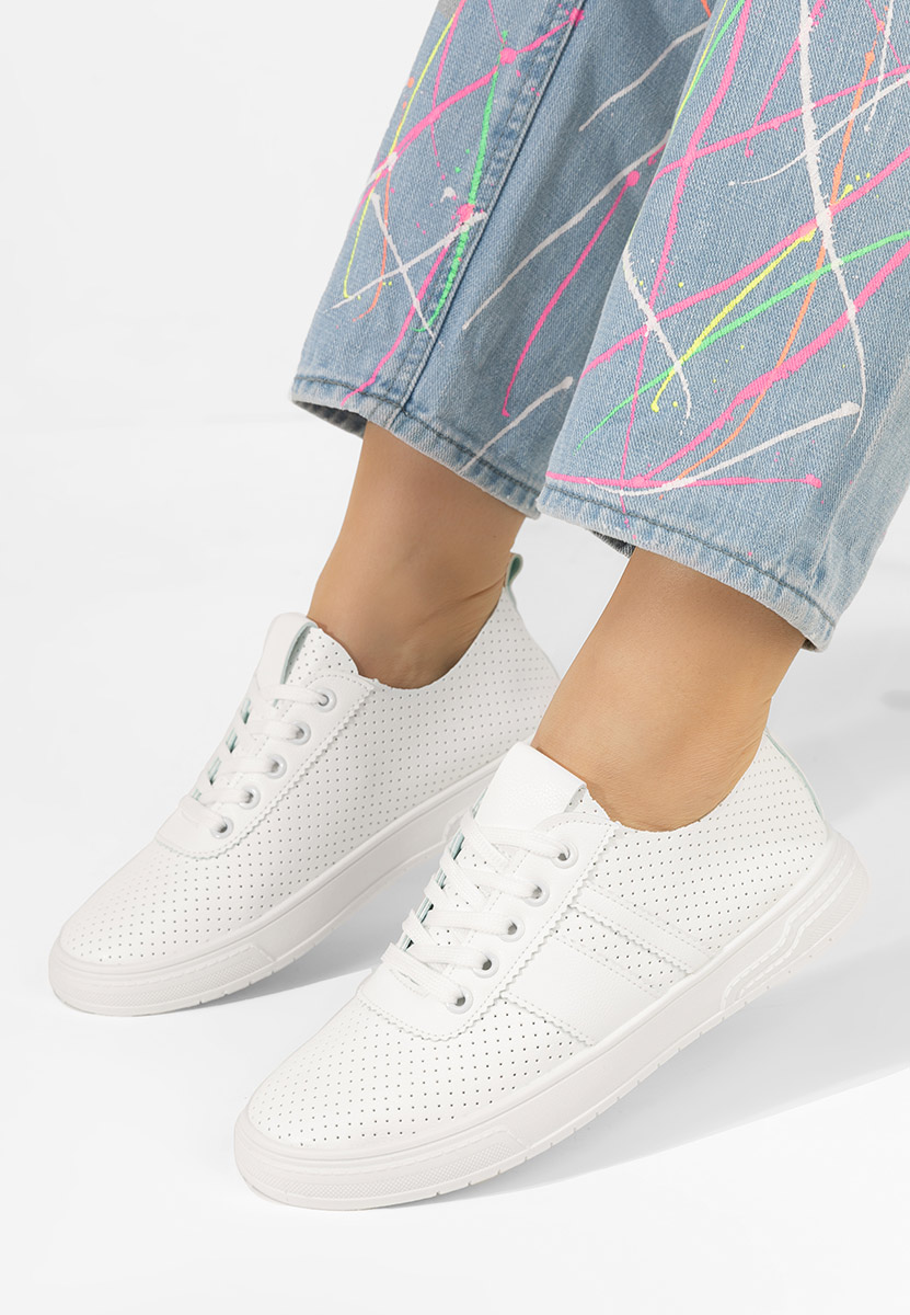 Pantofi casual dama Heayli albi
