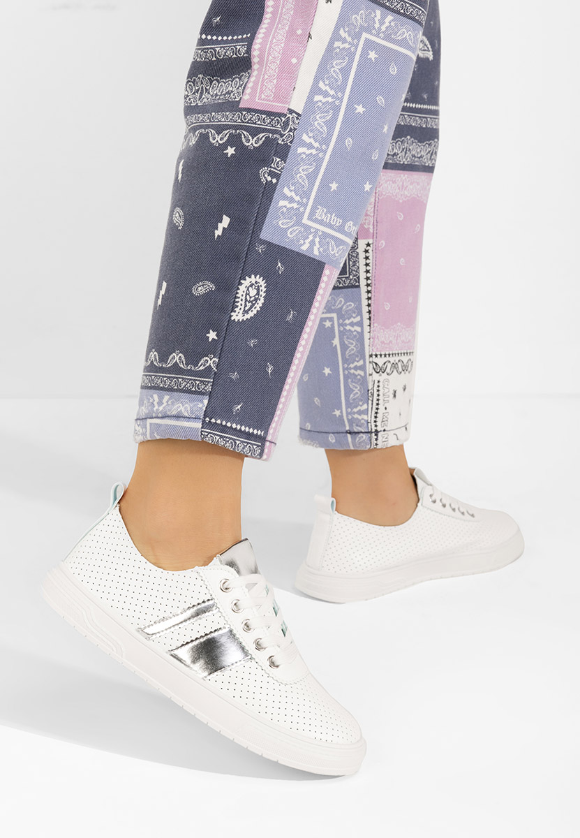 Pantofi casual dama Heayli V4 albi