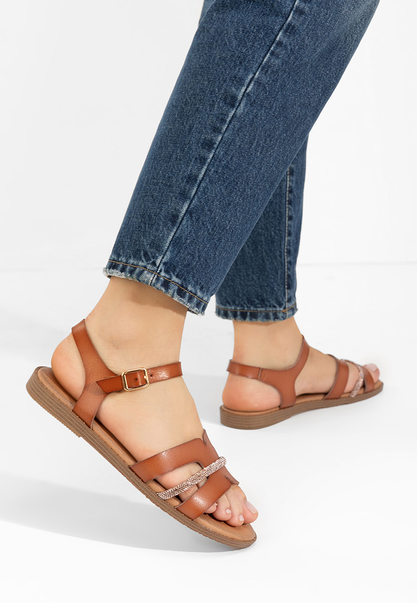 Sandale cu talpa joasa Suny camel