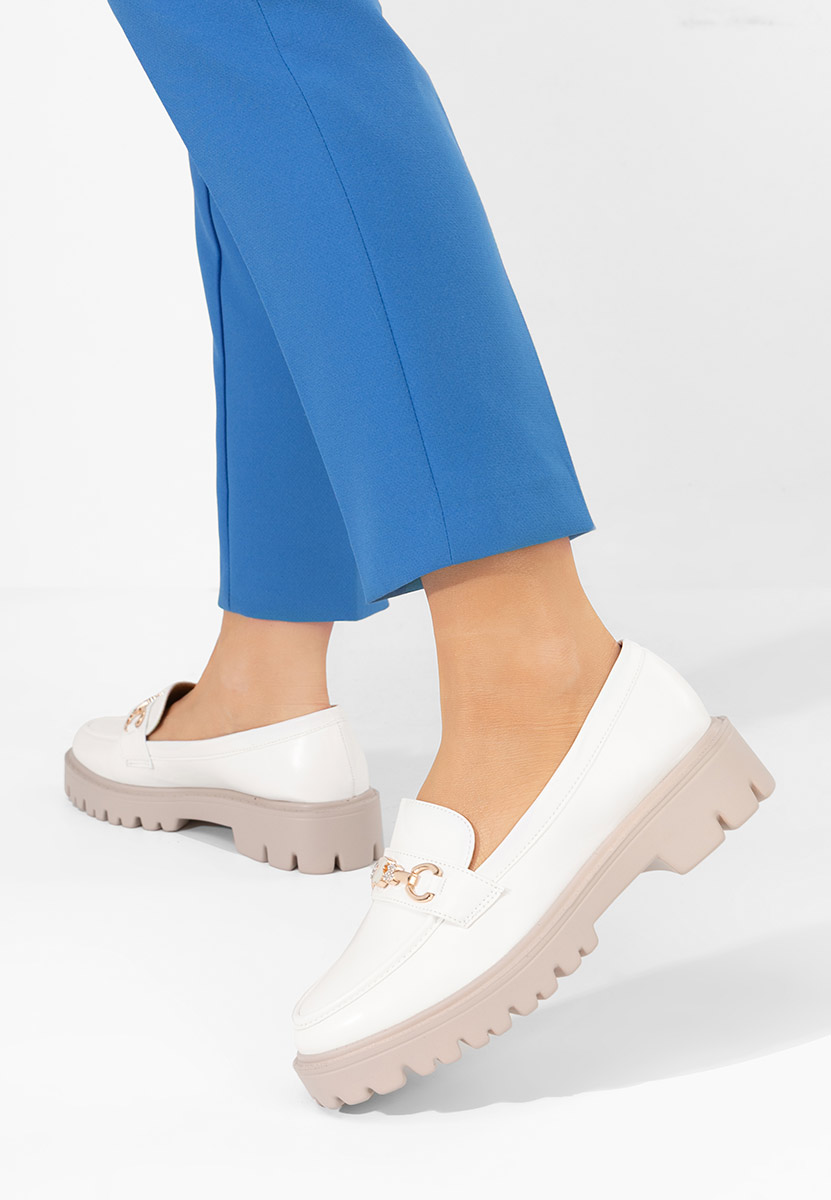 Mocasini dama eleganti Aelle albi