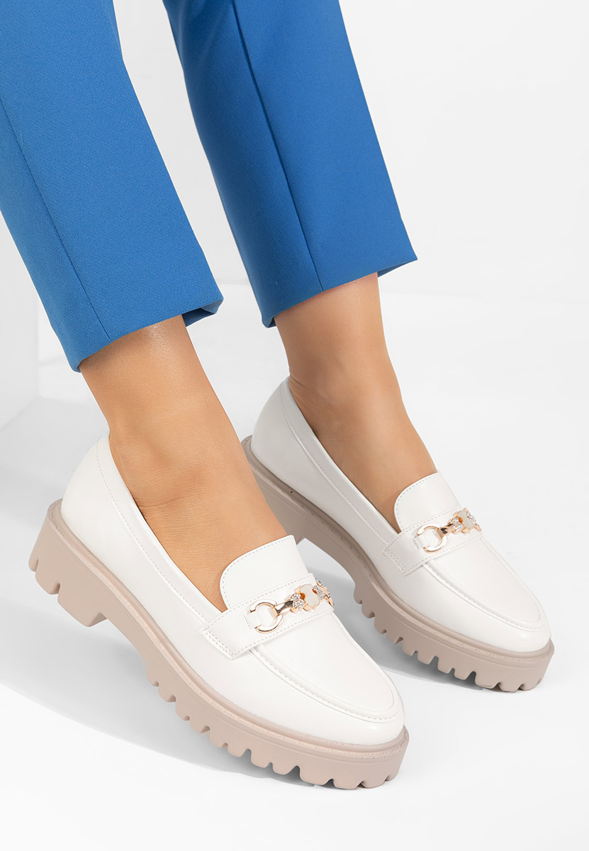 Mocasini dama eleganti Aelle albi