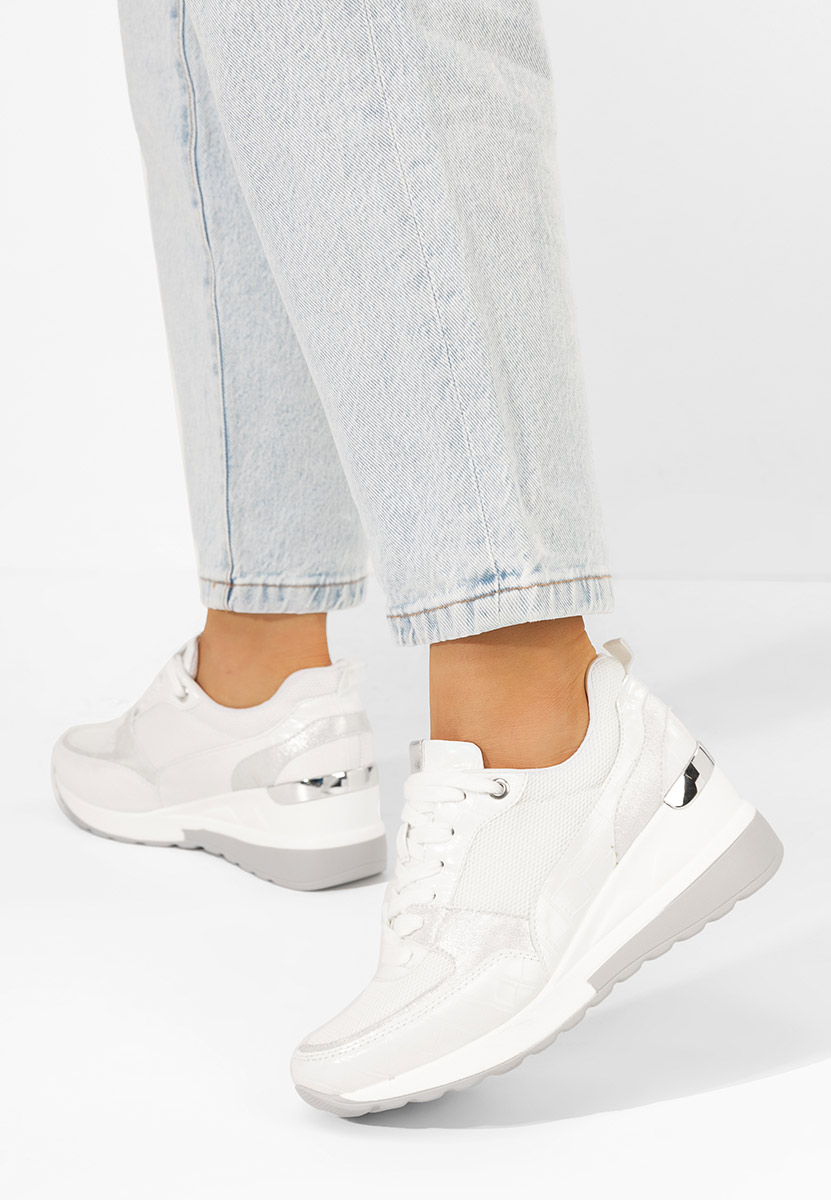 Sneakers dama cu platforma Alstoma albi