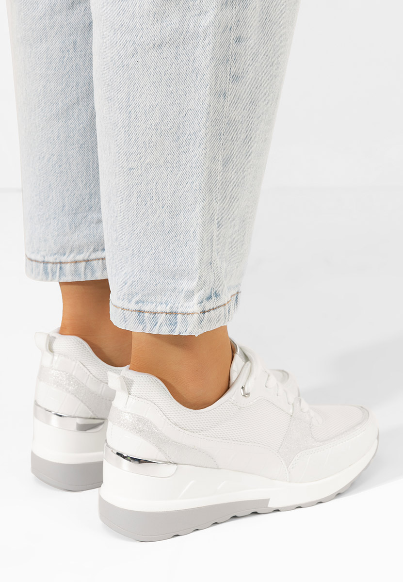 Sneakers dama cu platforma Alstoma albi