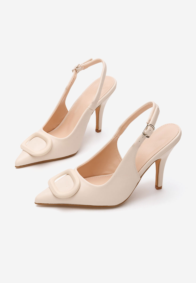 Pantofi cu toc subtire Kacey bej