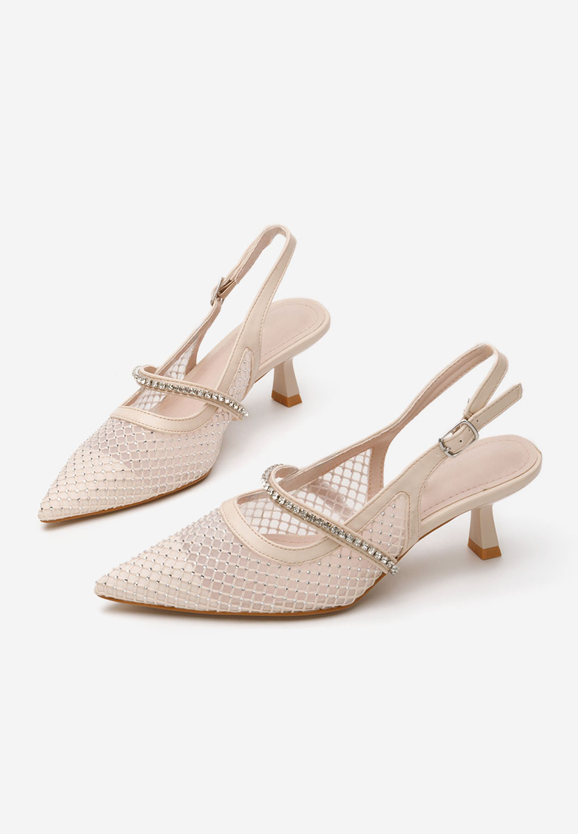 Pantofi slingback Brilyansa bej