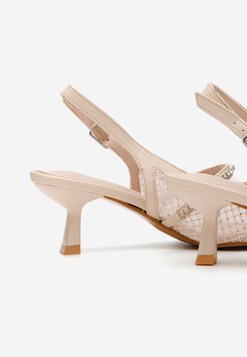 Pantofi slingback Brilyansa bej