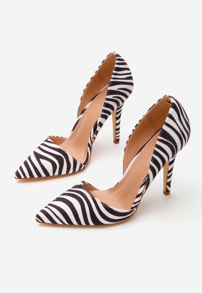 Pantofi cu toc stiletto Theola zebra