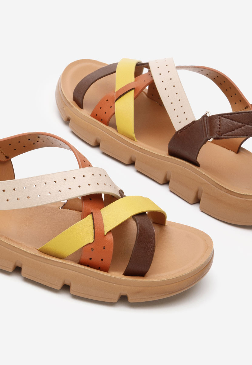 Sandale fara toc Julanca multicolore