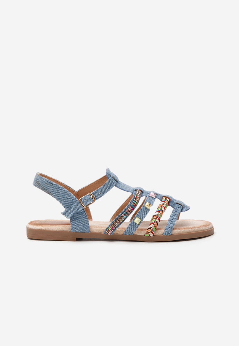 Sandale fara toc Juliensa denim