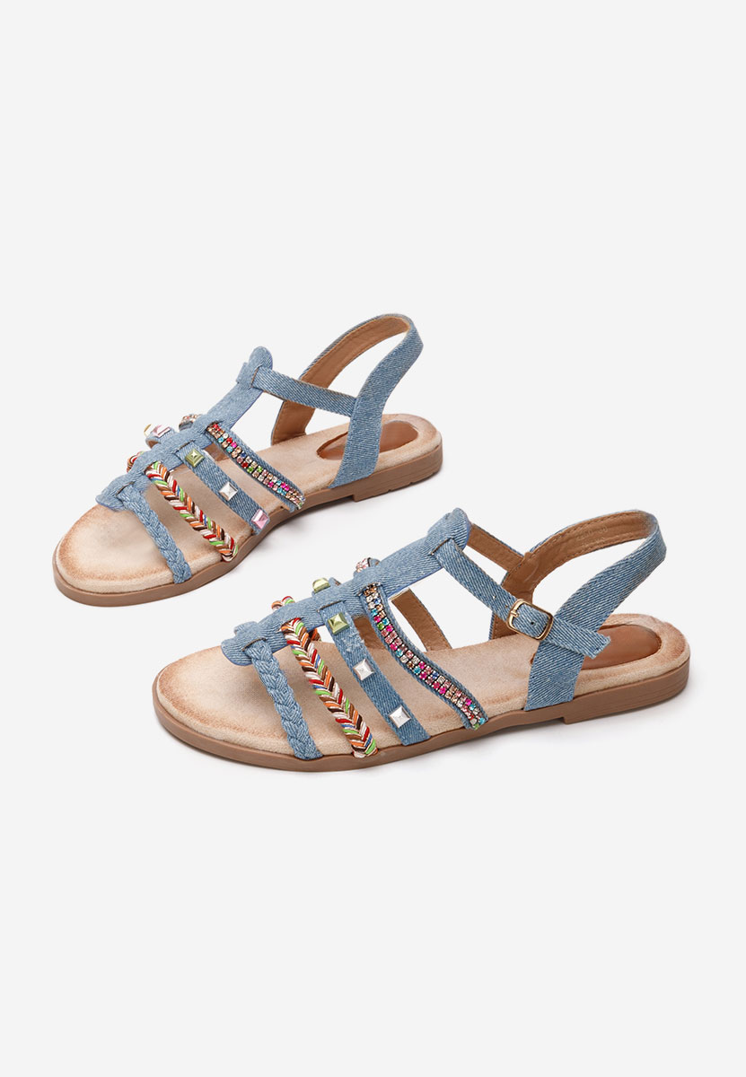 Sandale fara toc Juliensa denim