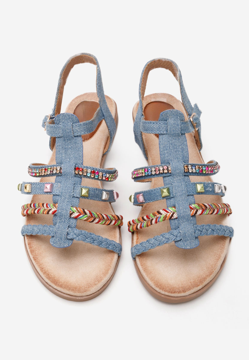 Sandale fara toc Juliensa denim