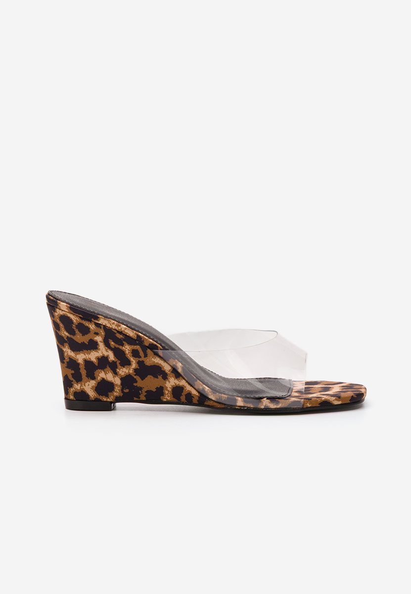 Papuci cu platforma Glorya leopard