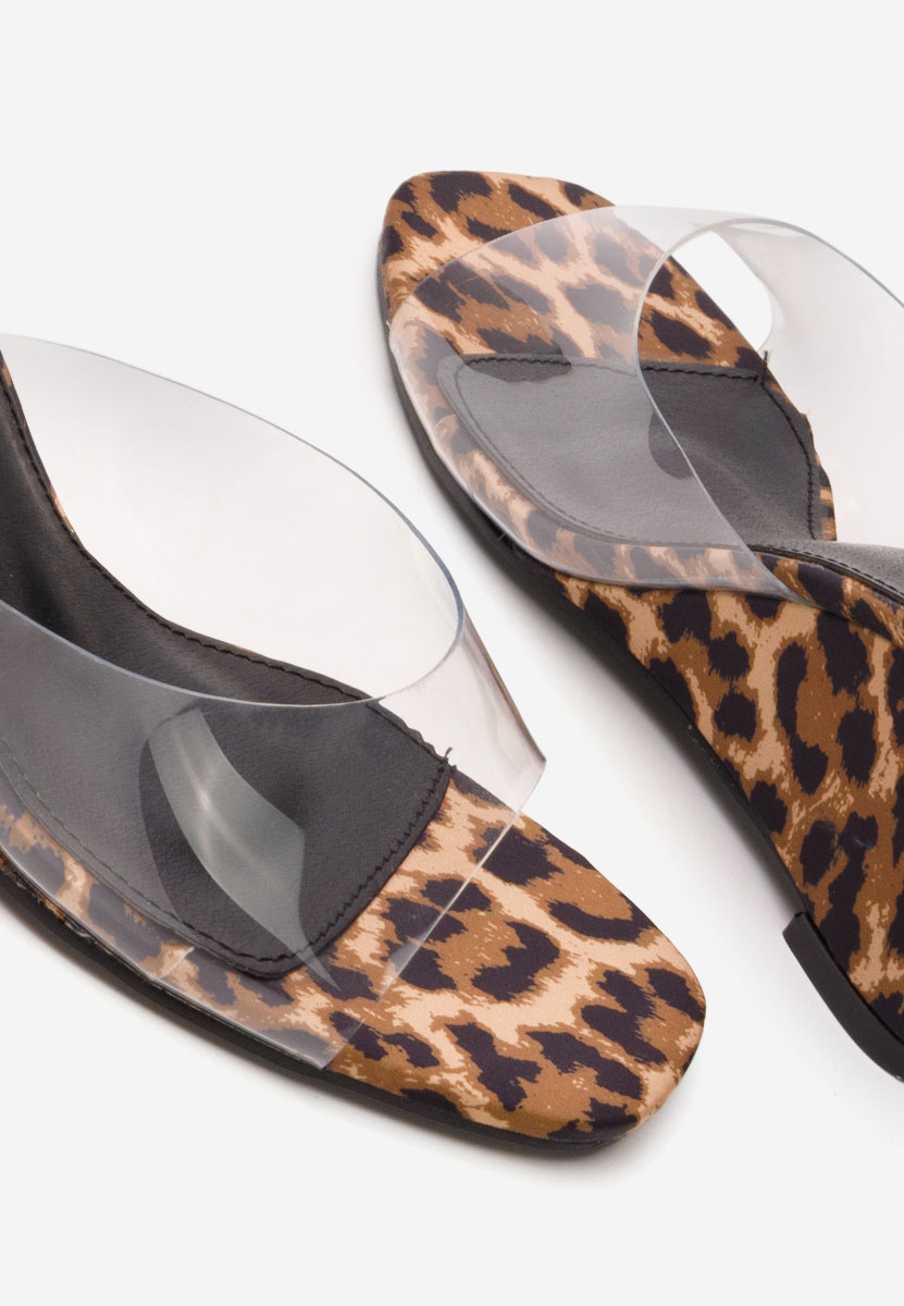 Papuci cu platforma Glorya leopard