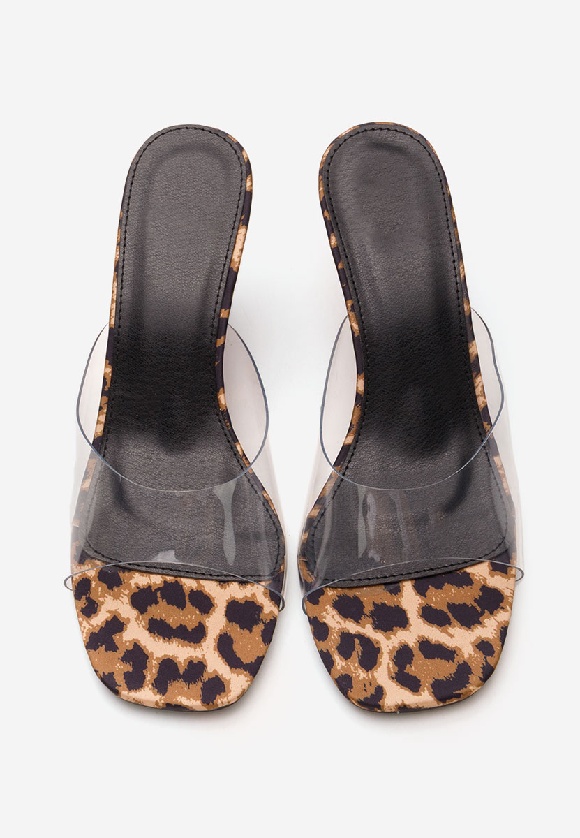 Papuci cu platforma Glorya leopard