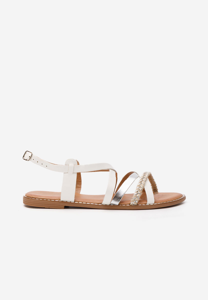 Sandale fara toc Kelsey albe