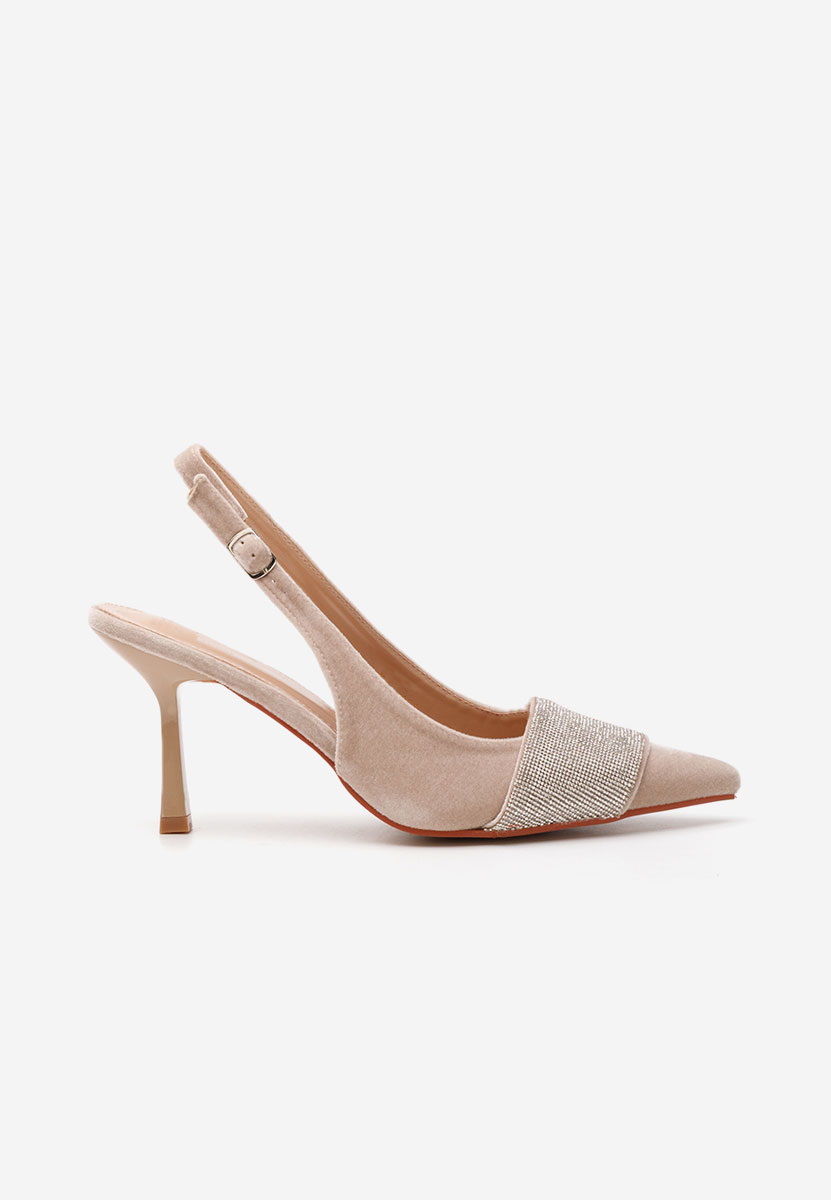 Pantofi slingback Menosia bej