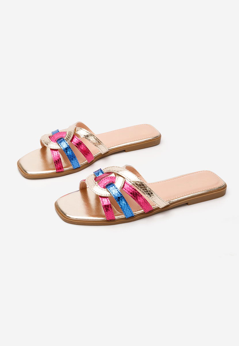 Papuci fara toc Anastasya multicolori