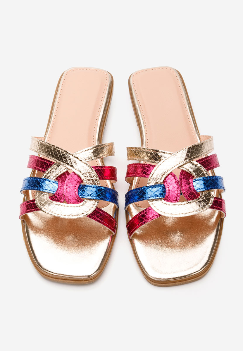 Papuci fara toc Anastasya multicolori