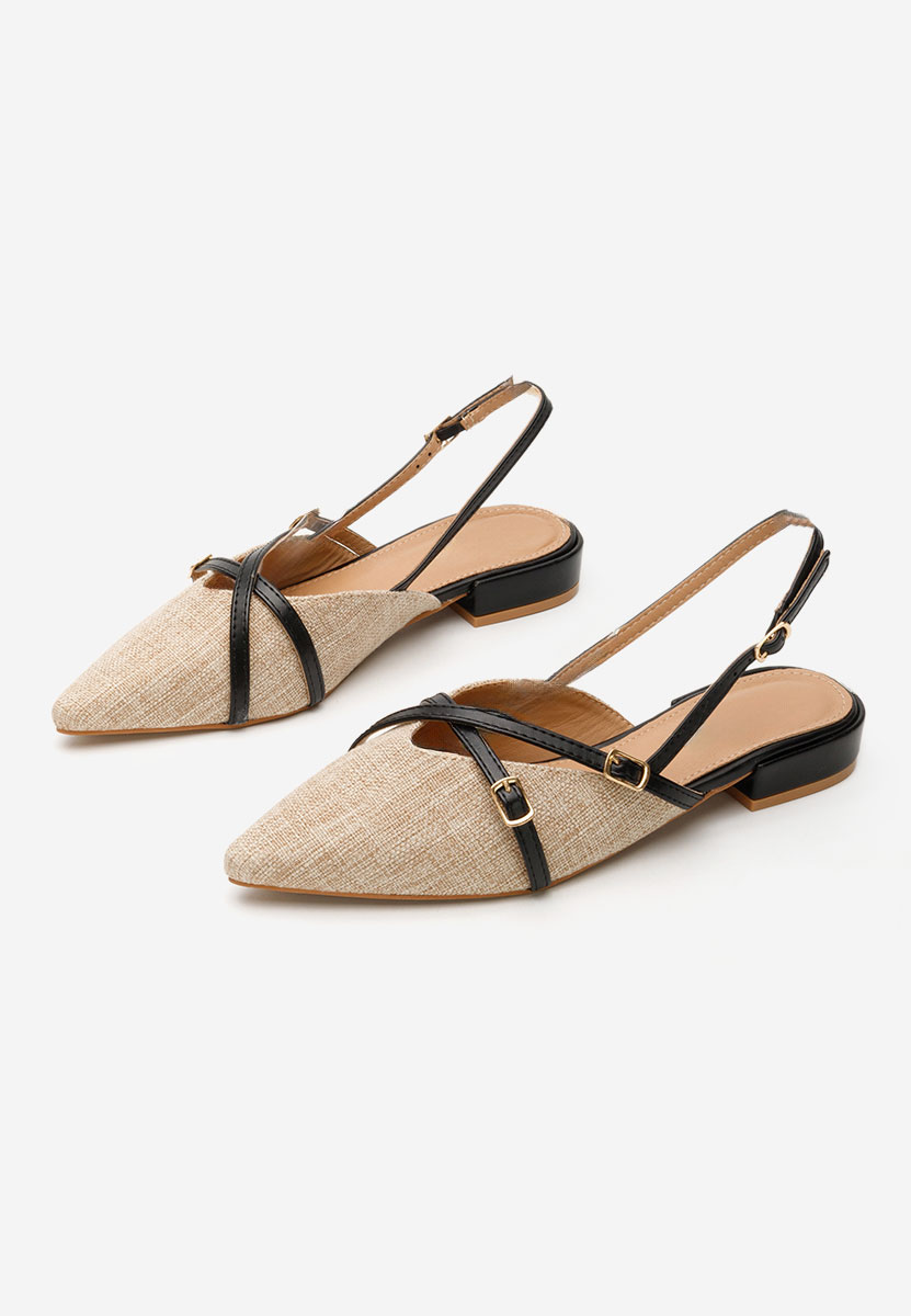 Pantofi slingback Agnees kaki
