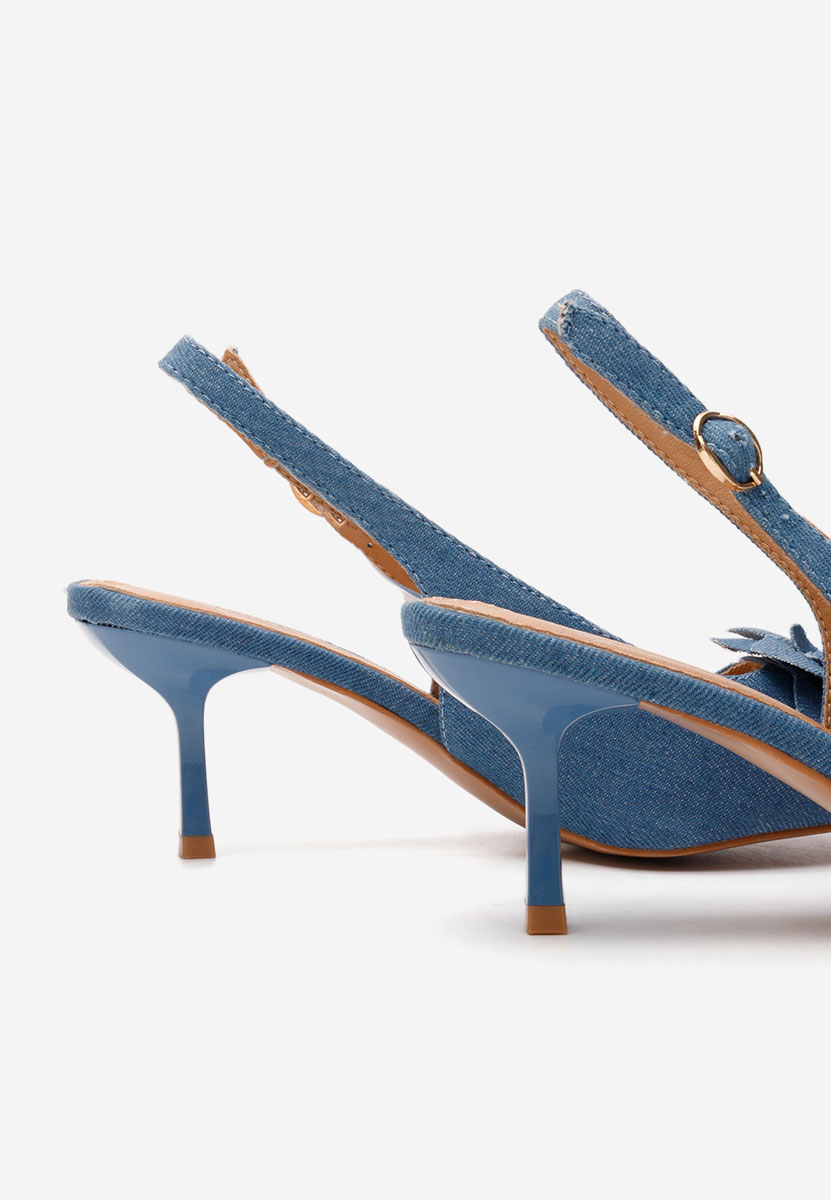 Pantofi cu toc subtire Kamilia denim