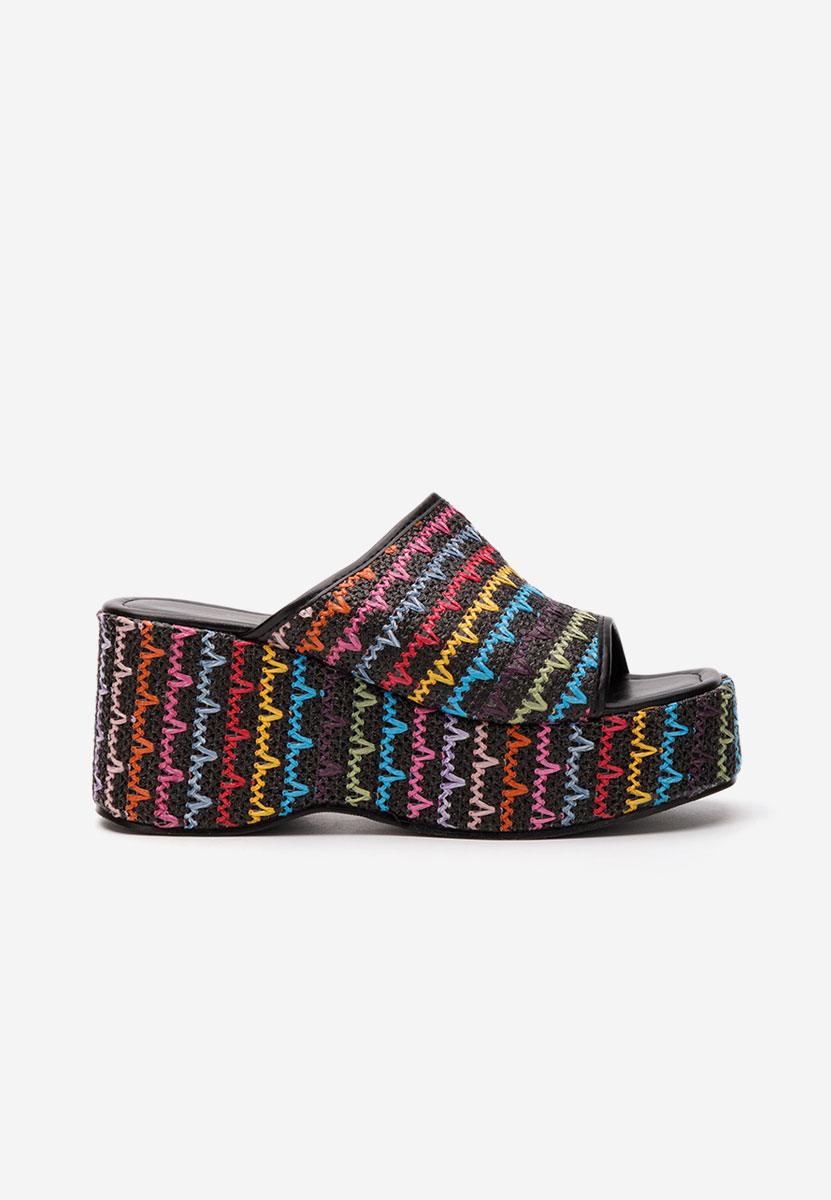 Papuci cu platformă Aurelya multicolori