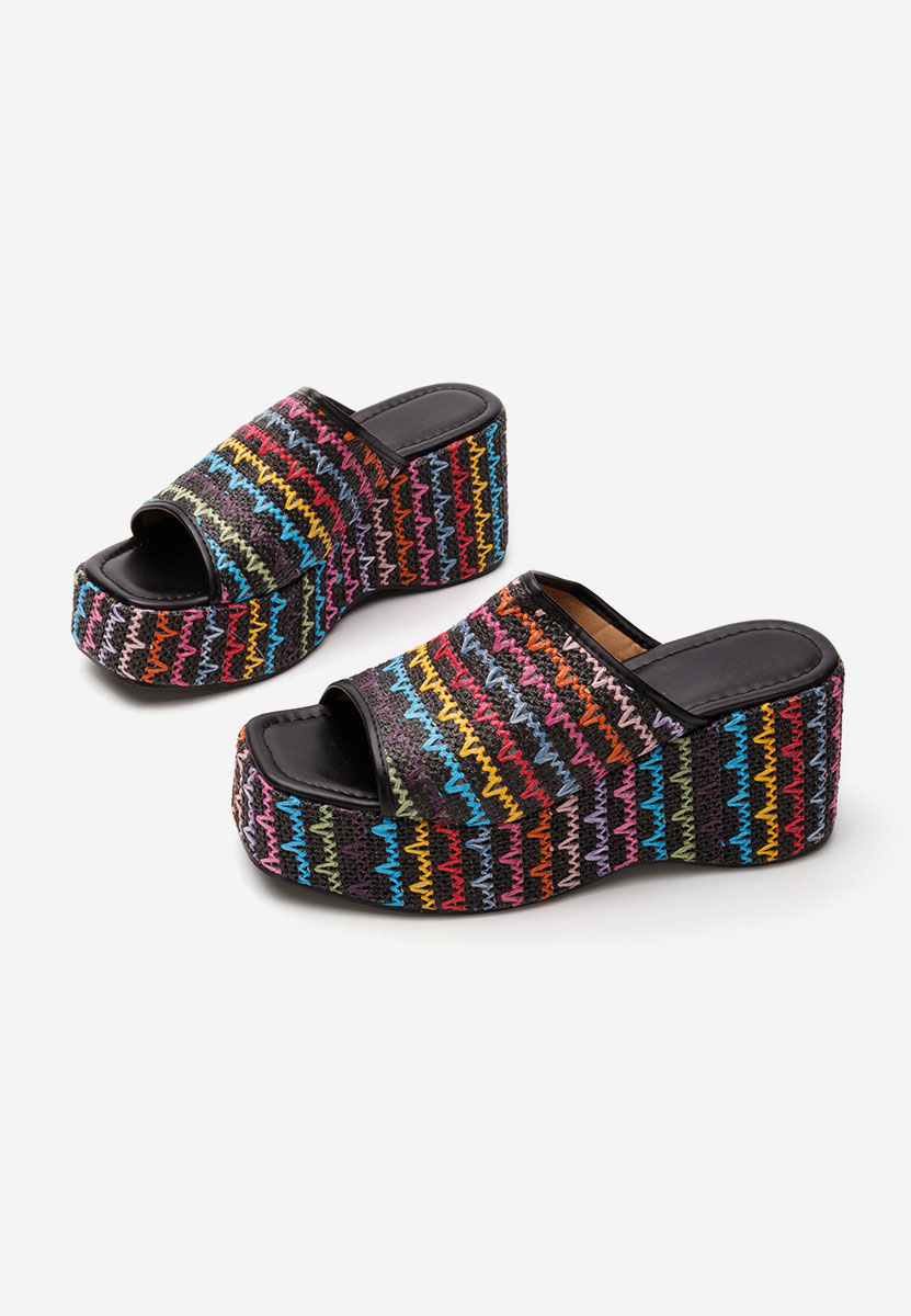 Papuci cu platformă Aurelya multicolori