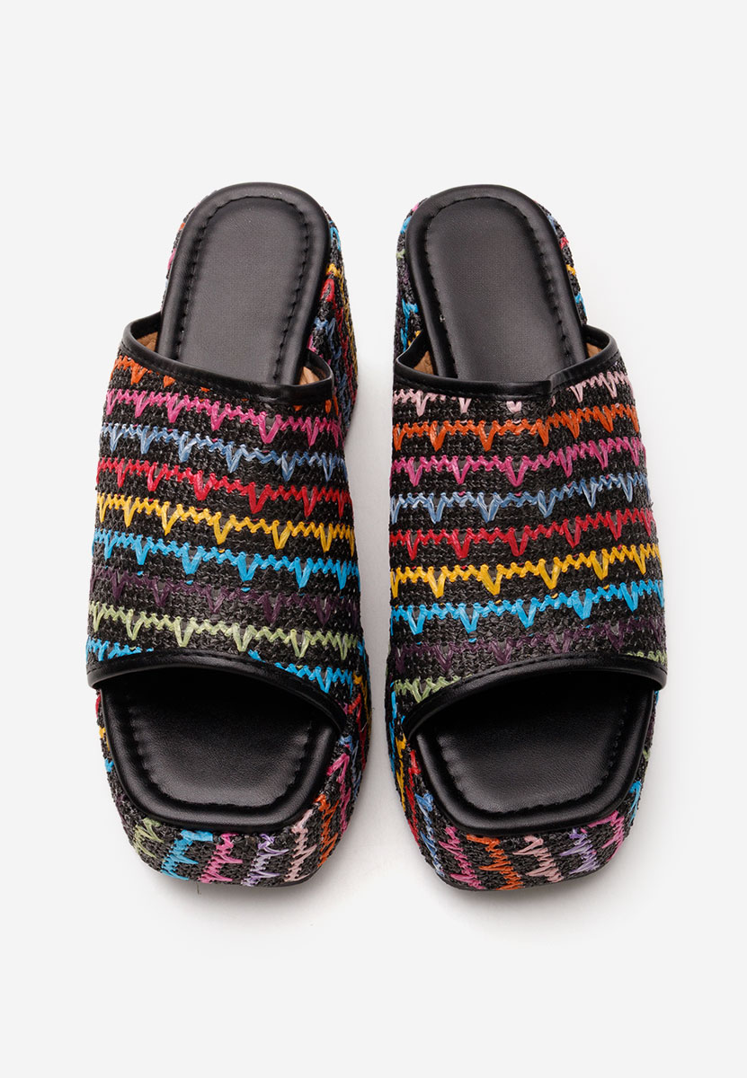 Papuci cu platformă Aurelya multicolori
