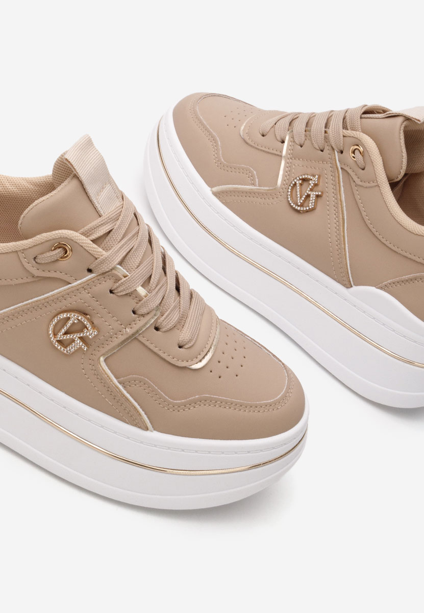 Sneakers cu platformă Kitty kaki