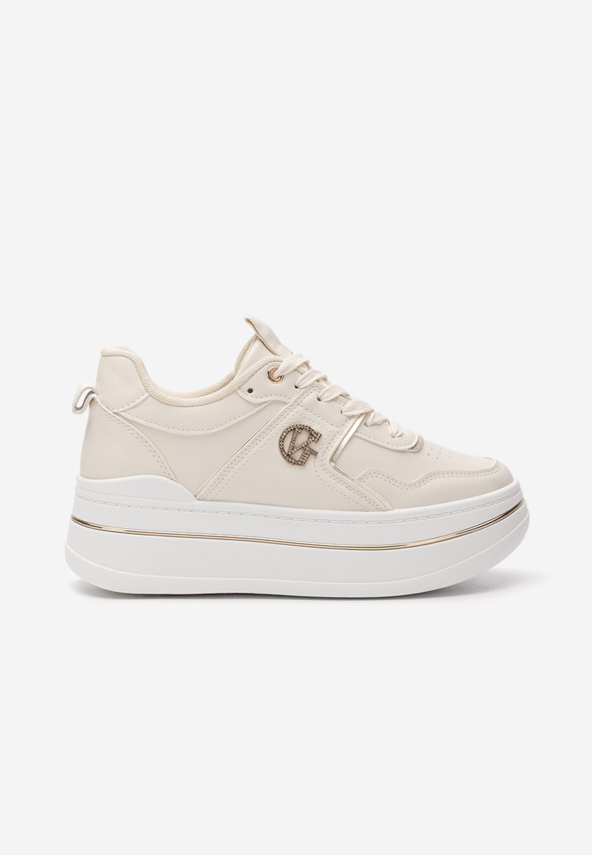Sneakers cu platformă Kitty bej