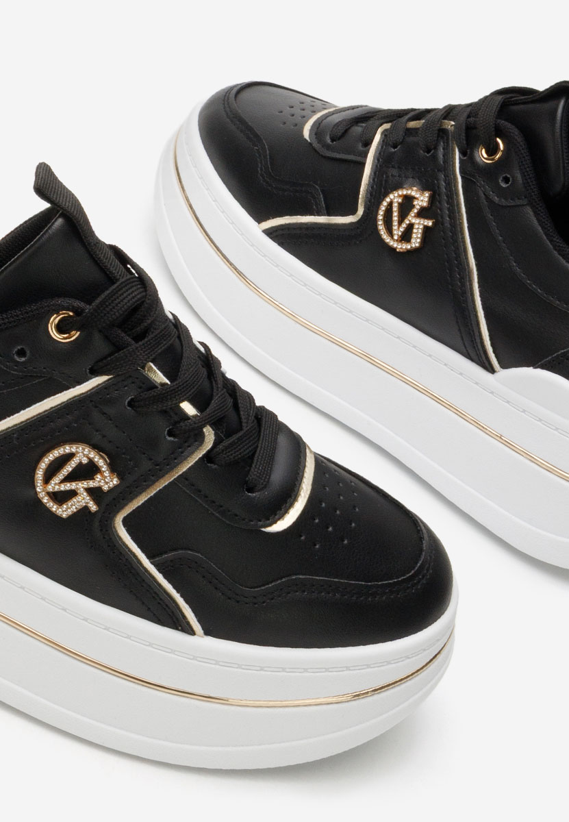 Sneakers cu platformă Kitty negri
