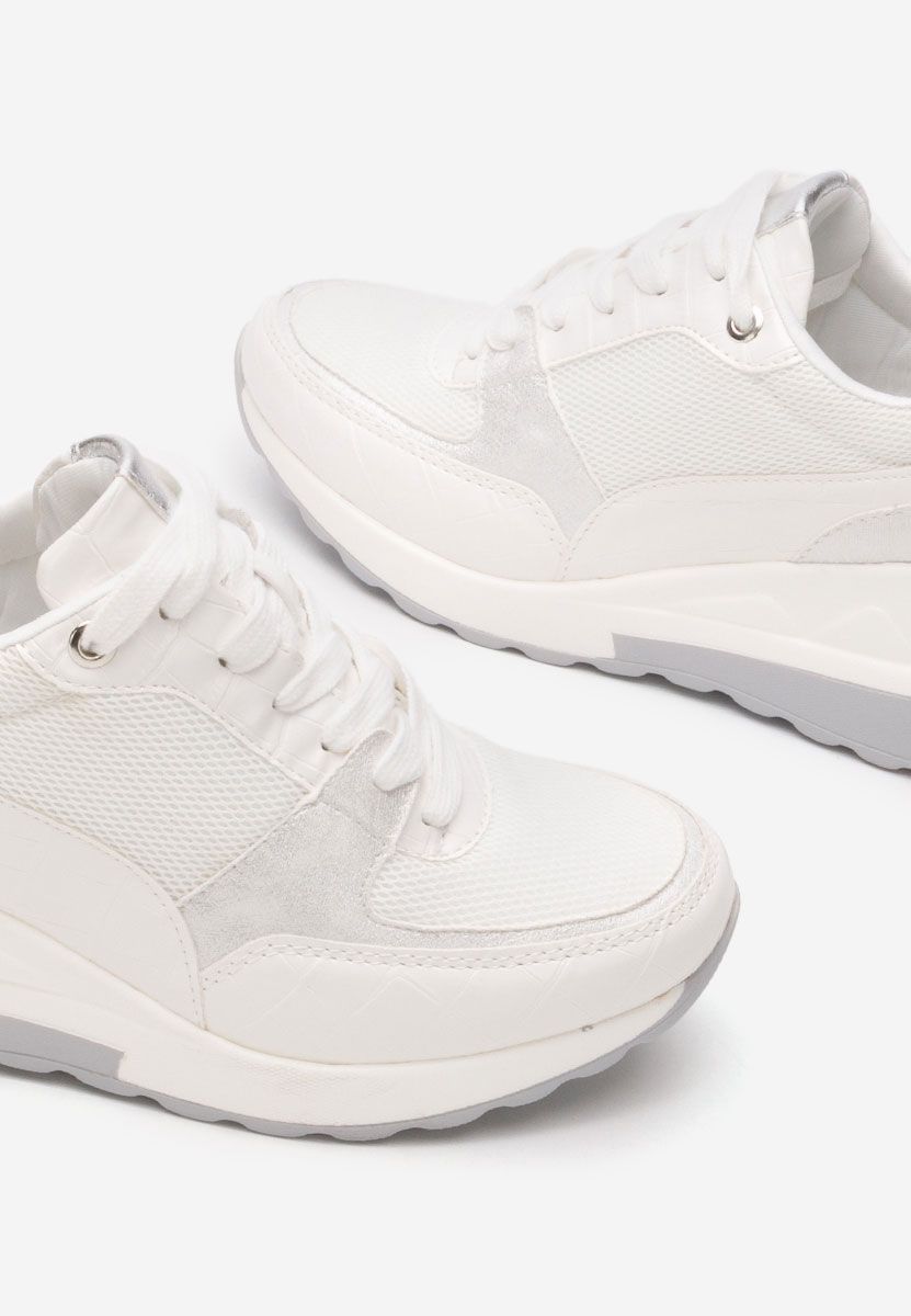 Sneakers dama cu platforma Alstoma albi