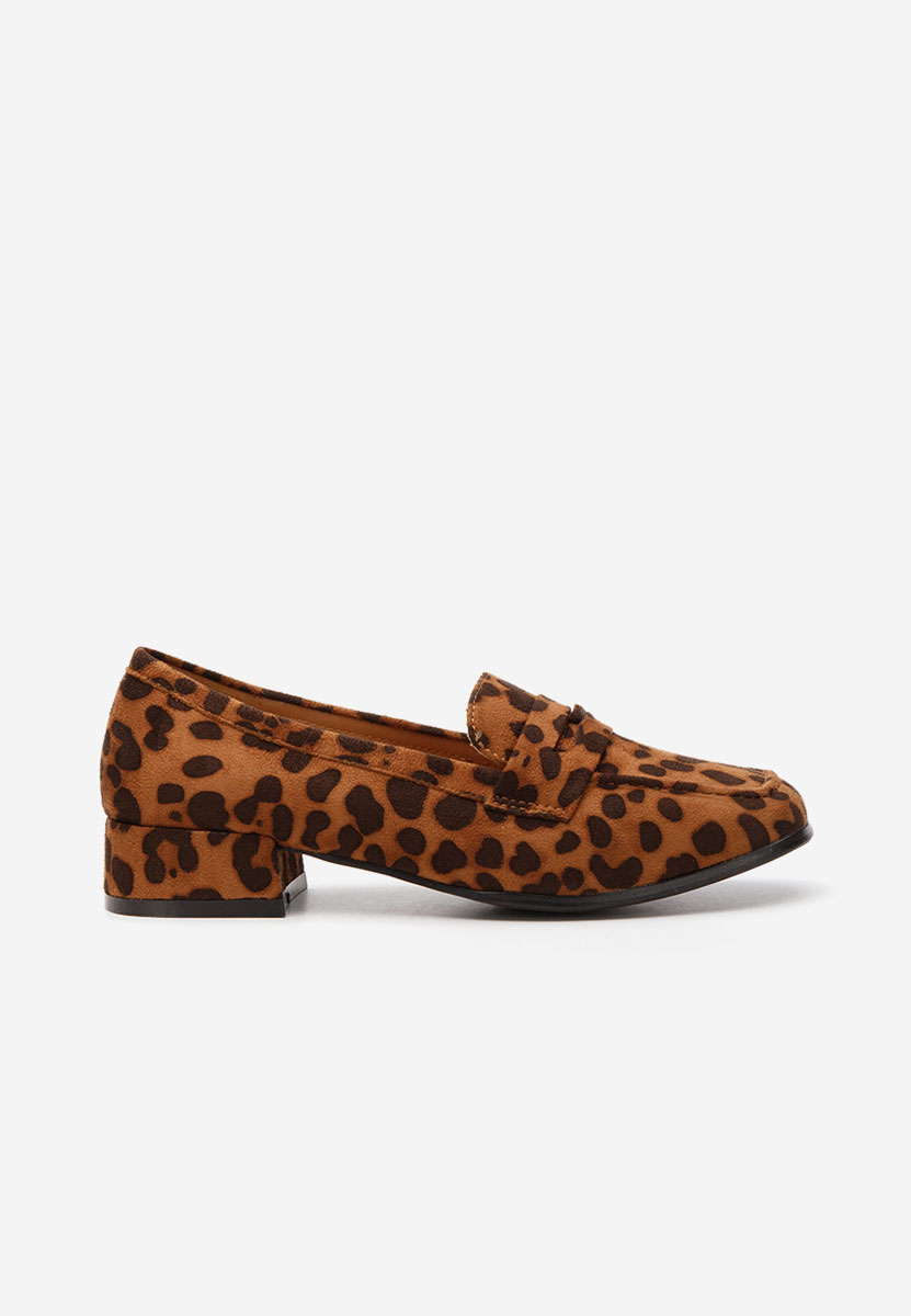 Mocasini cu toc Kirada leopard