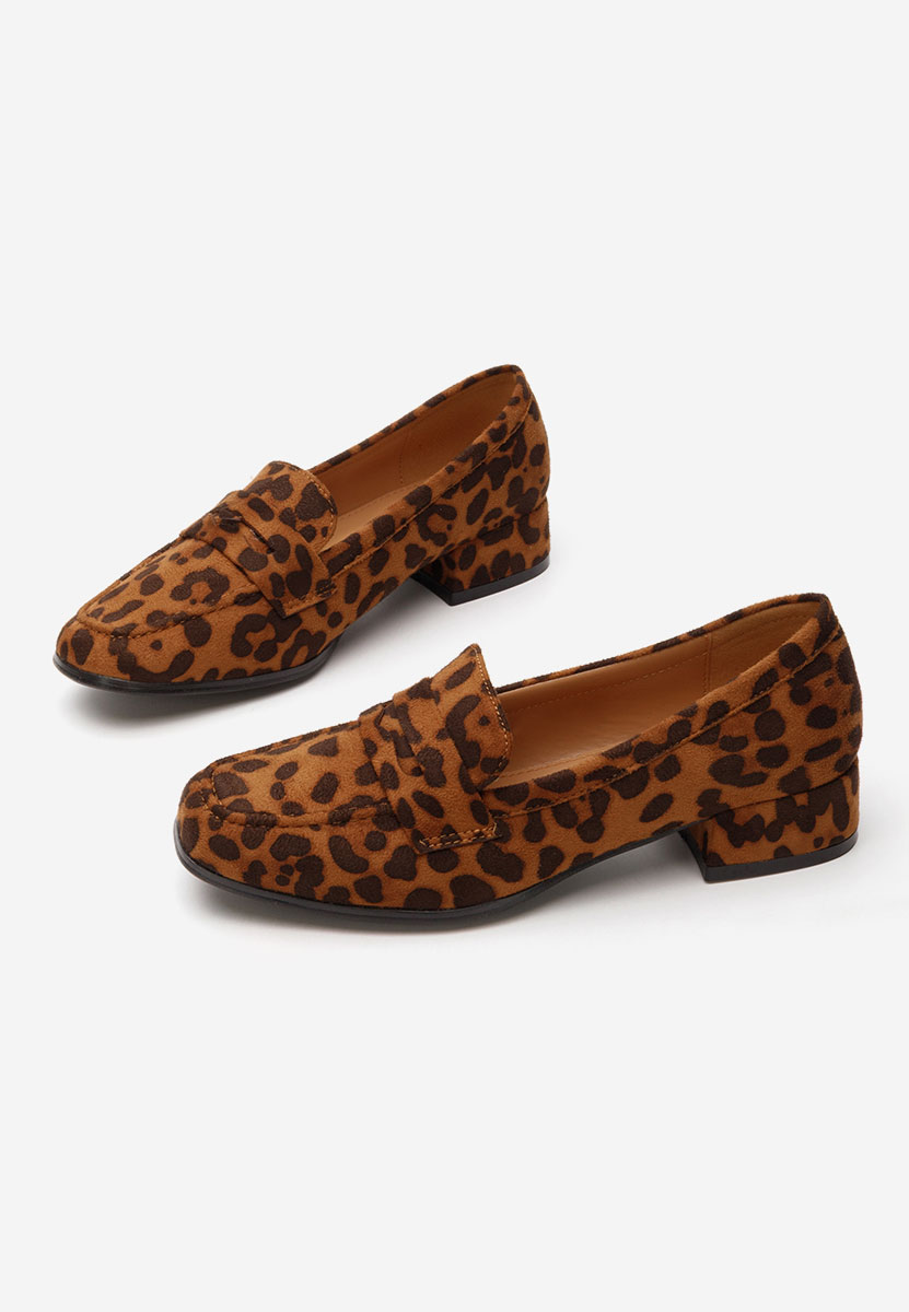 Mocasini cu toc Kirada leopard