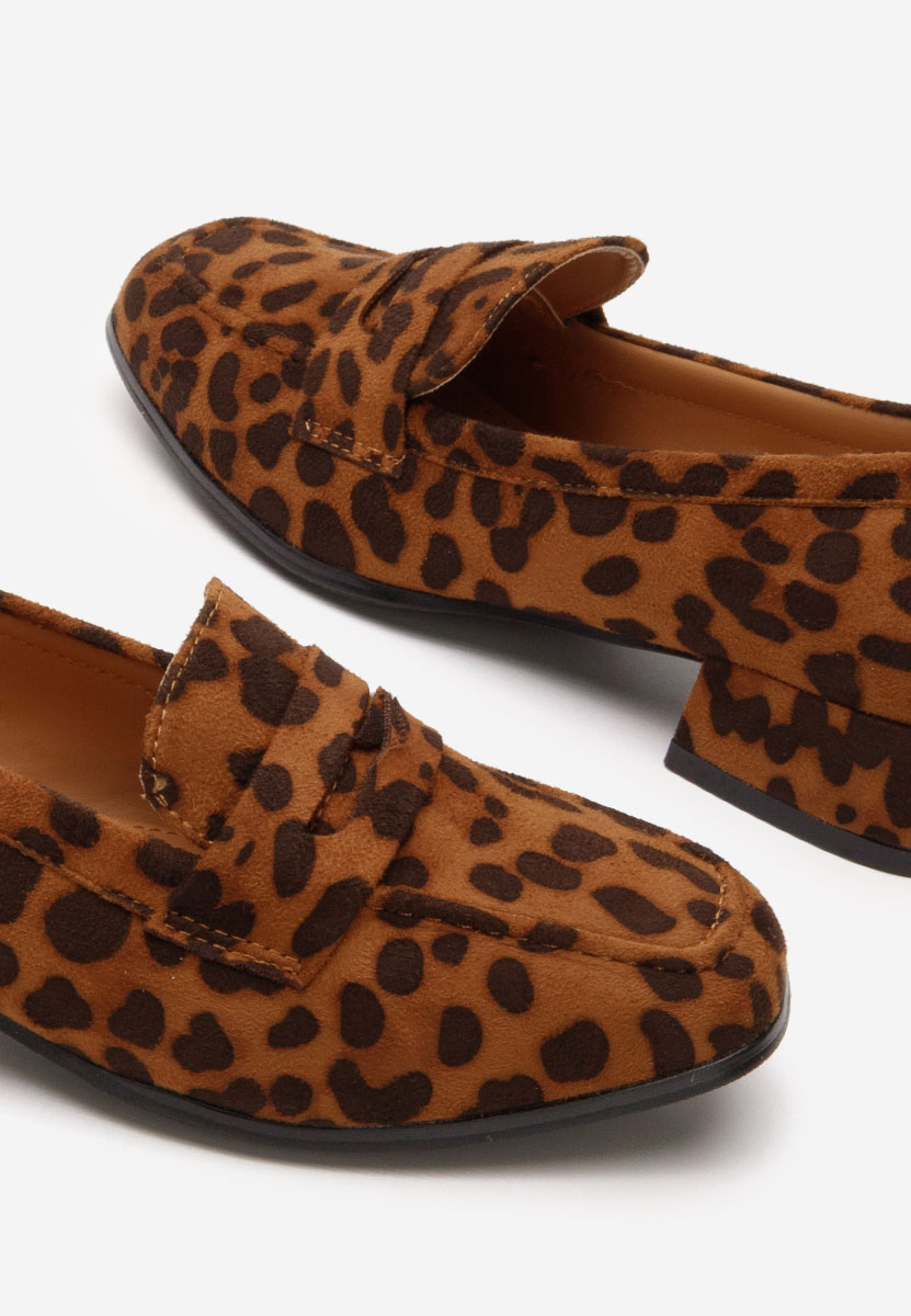 Mocasini cu toc Kirada leopard