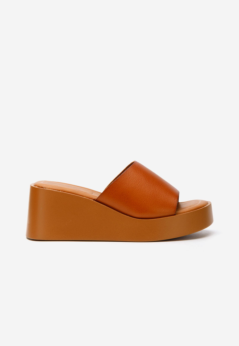 Papuci cu platformă Kamilya camel