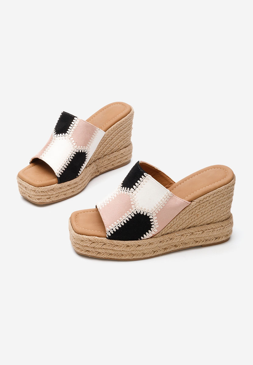 Papuci cu platforma Teilor multicolori