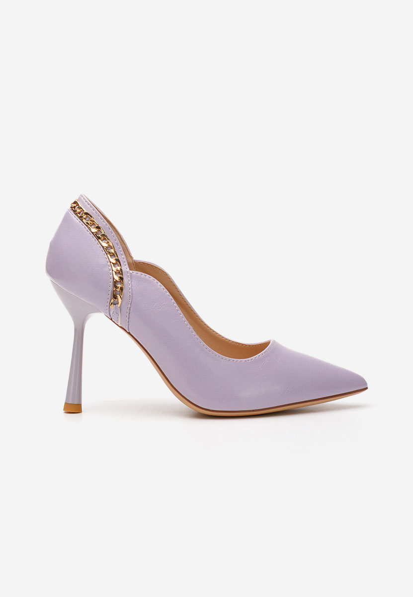 Pantofi cu toc subtire Majory mov