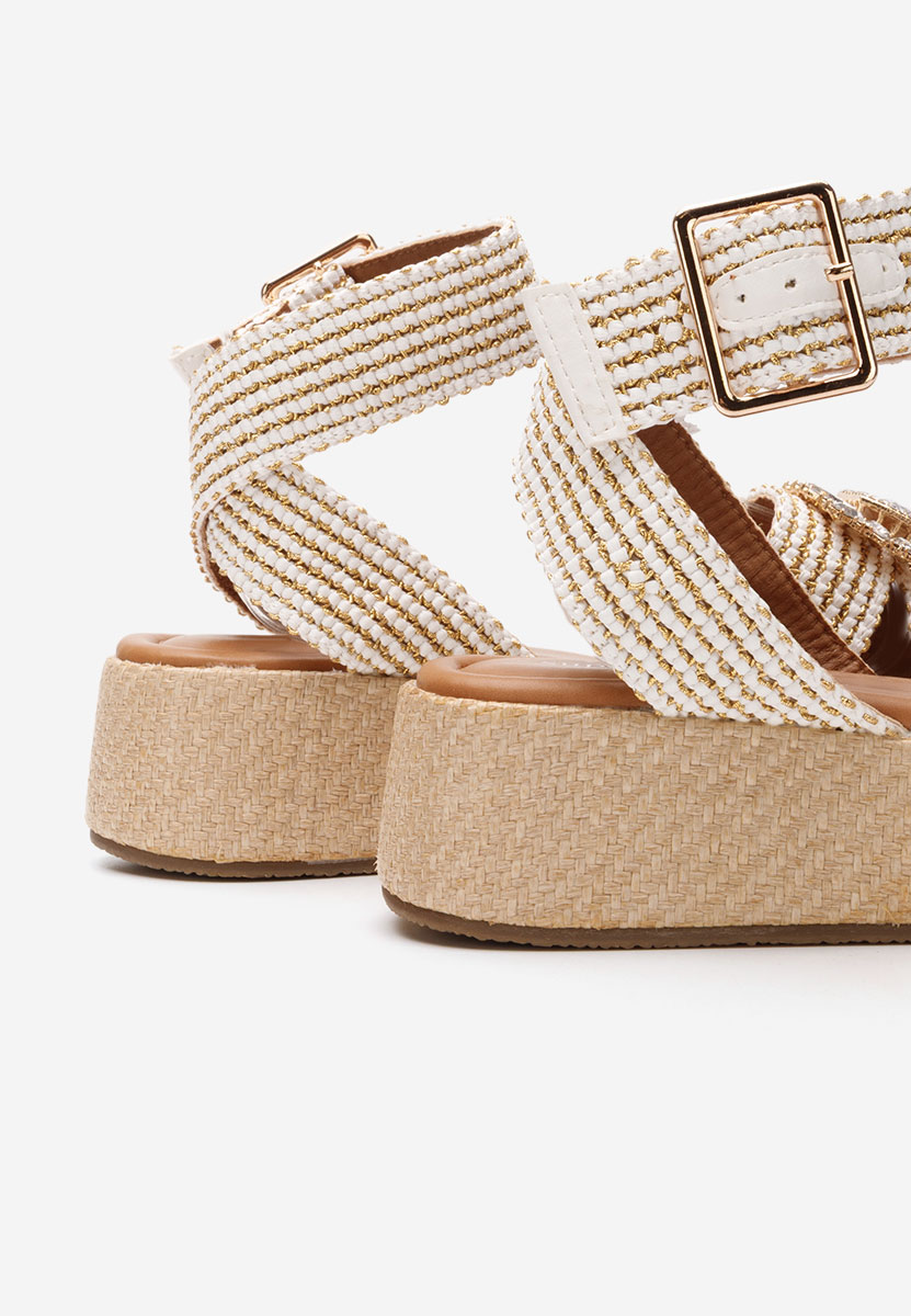 Sandale tip espadrile Dorety albe