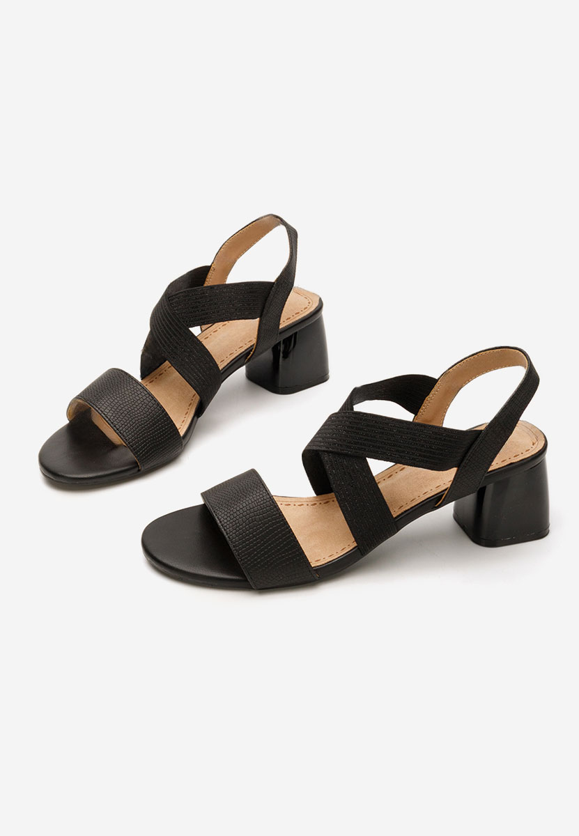 Sandale cu toc gros Anastacia negre