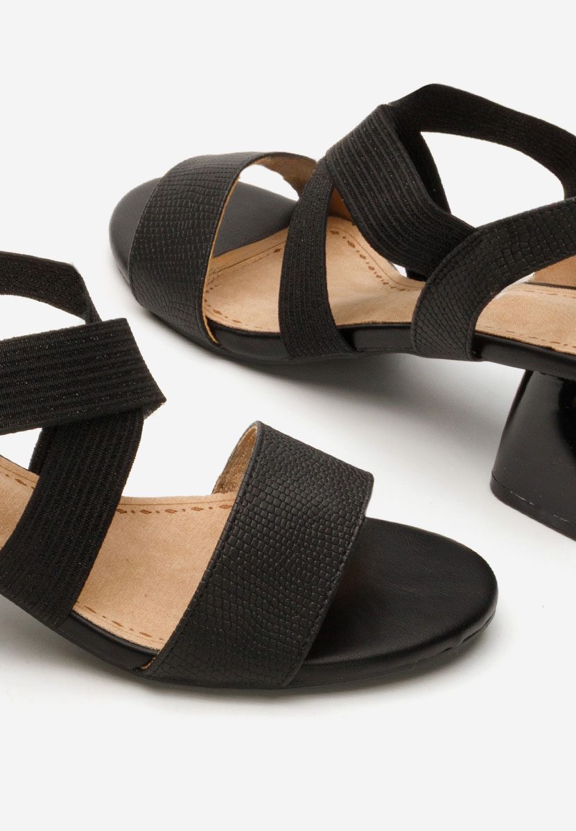 Sandale cu toc gros Anastacia negre